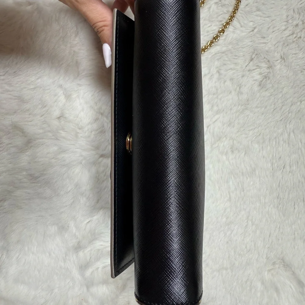 SALVATORE FERRAGAMO MINI CLUTH IN SAFFIANO LEATHER with chain